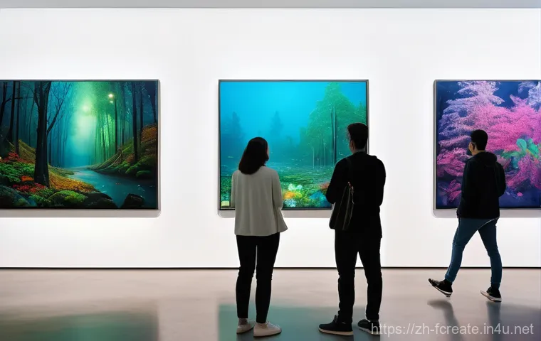 AI 예술의 저작권 문제 - **Prompt:** A young female artist, in her mid-20s, with a thoughtful expression, wearing a stylish y...